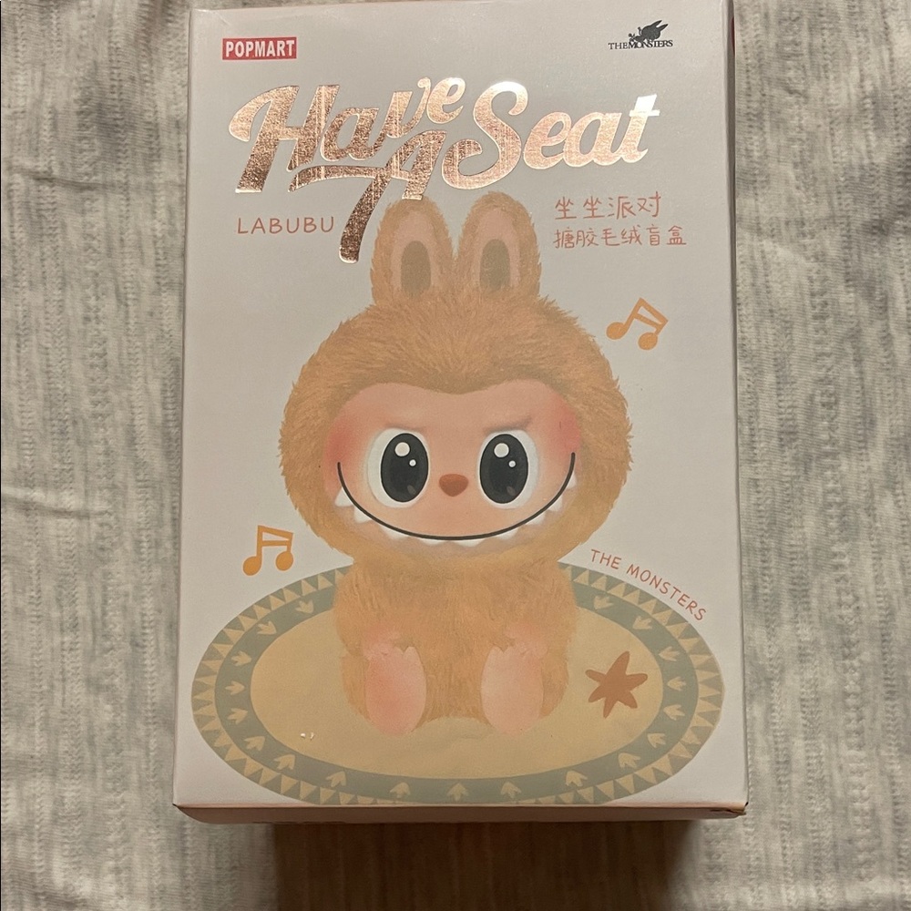 POP MART Labubu Plush Toy in Cream and Brown